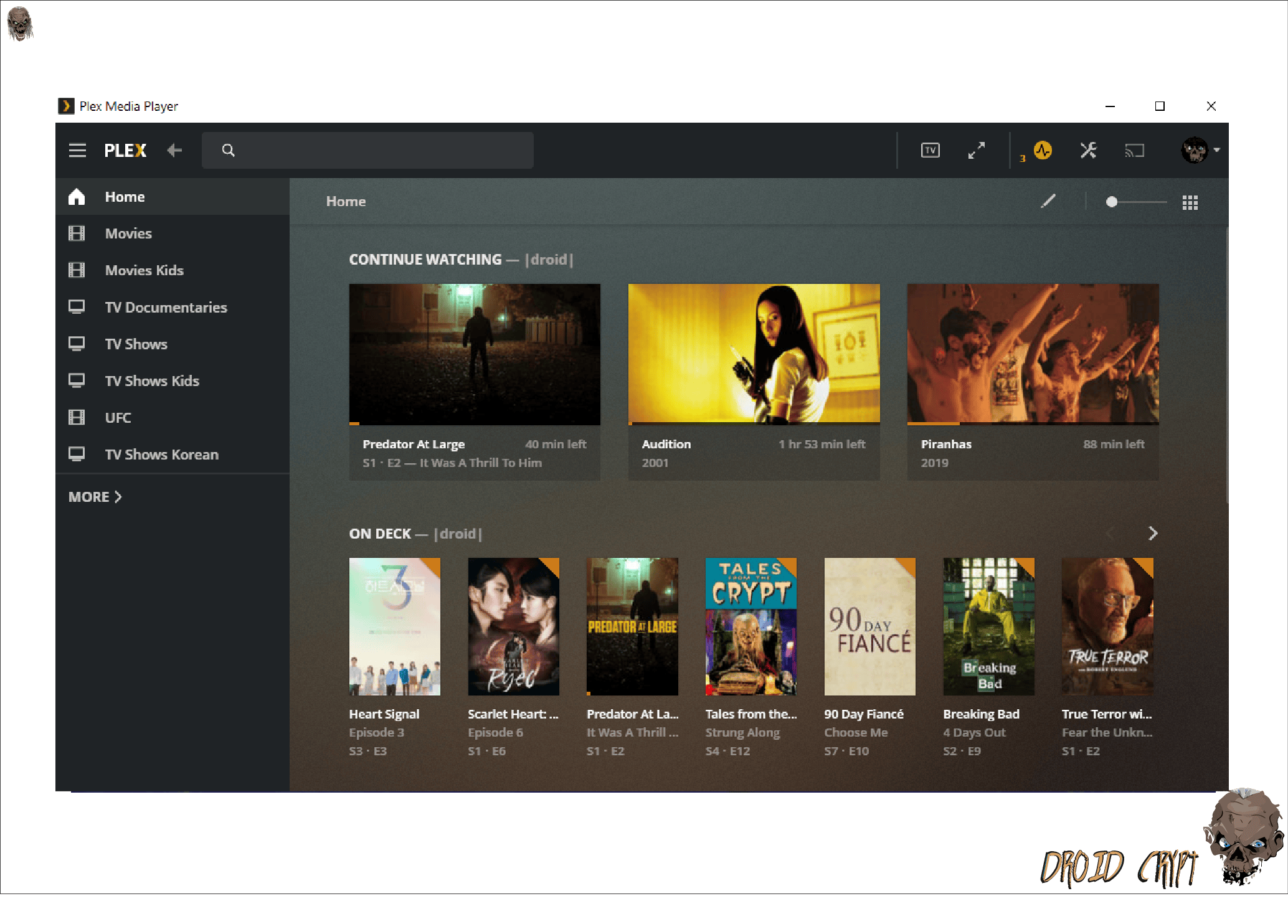Plex Desktop App UI