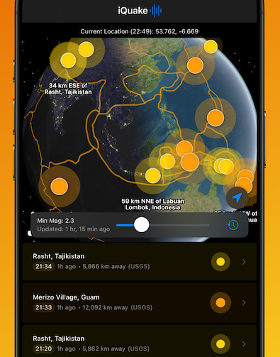 iQuake alerts firing