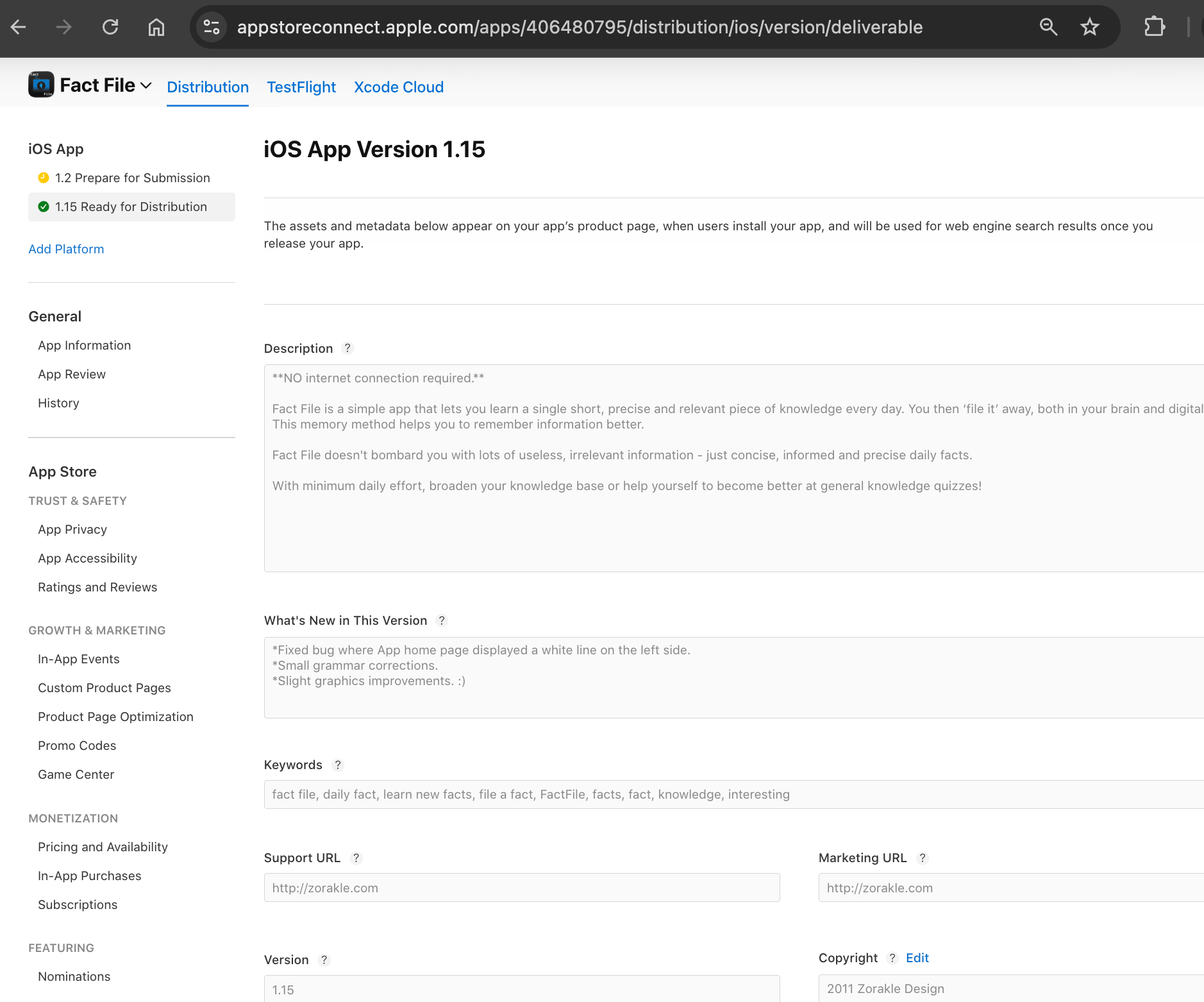 Fact File App Store Metadata