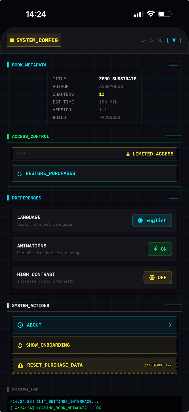 Settings Interface