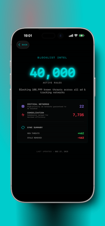 De-Ad minimal settings interface